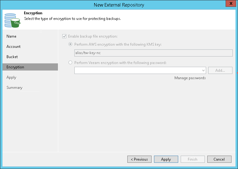 第5步。配置加密 Veeam Backup Guide for HyperV