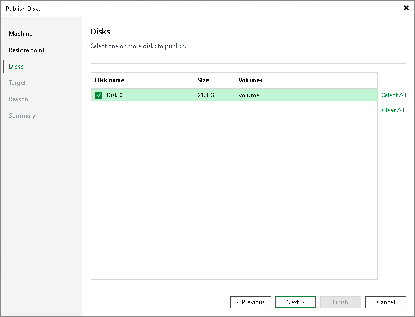 Step 4. Select Disks Veeam Agent for IBM AIX User Guide