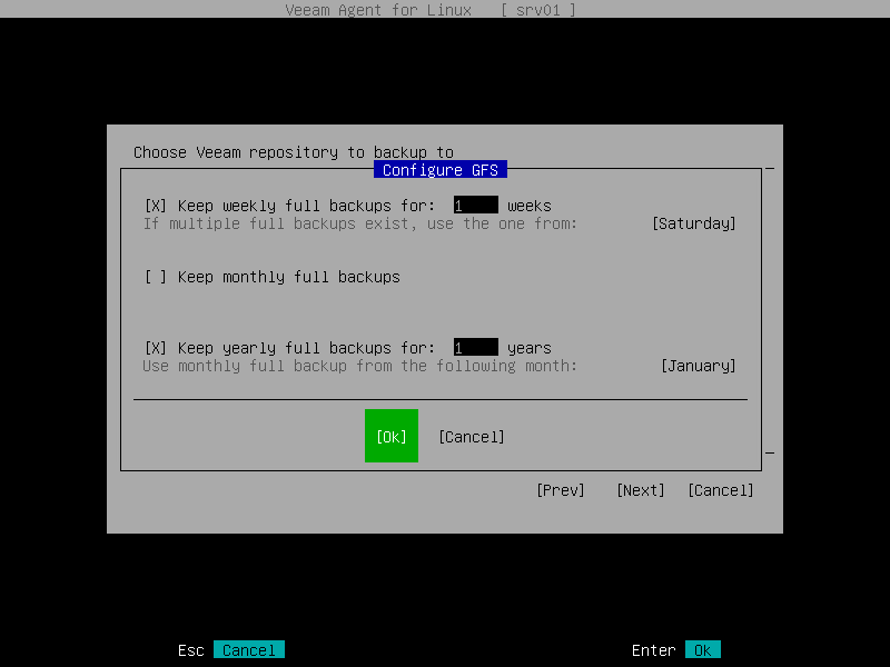 Step 7. Specify GFS Retention Policy Veeam Agent for Linux User Guide