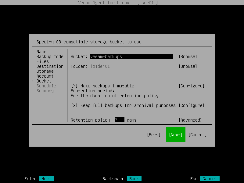 S3 Compatible Settings Veeam Agent for Linux User Guide