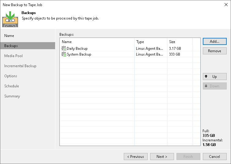 Archiving Veeam Agent Backups to Tape Veeam Agent for Linux User Guide