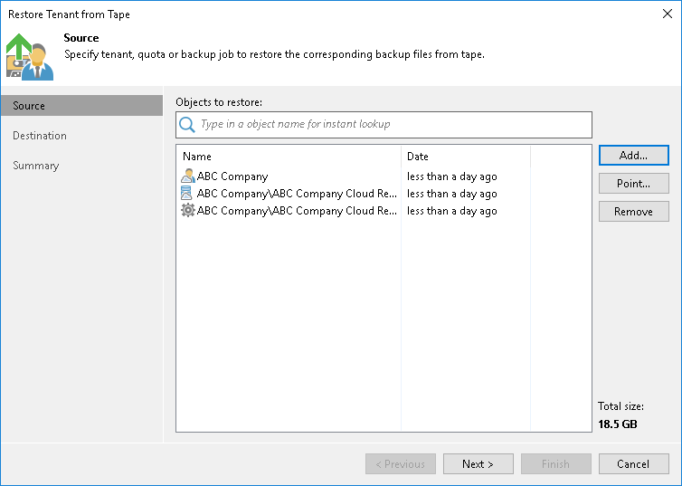 Restoring Tenant Data from Tape Veeam Cloud Connect Guide