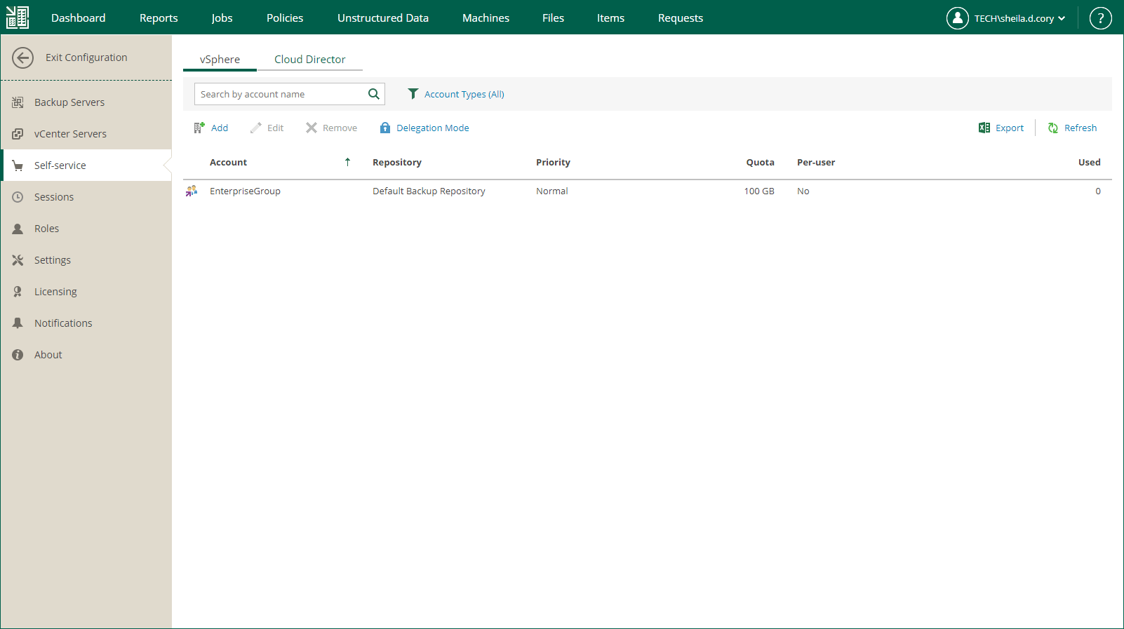 Adding Tenant Account Veeam Backup Enterprise Manager Guide