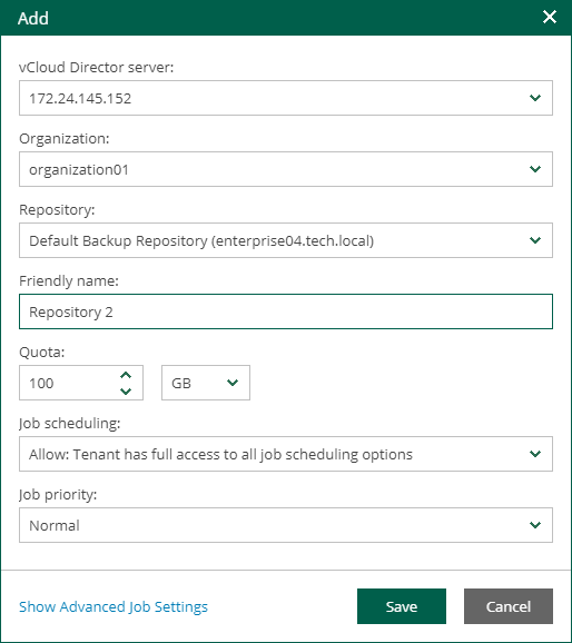 Adding Organization Configuration Veeam Backup Enterprise Manager Guide