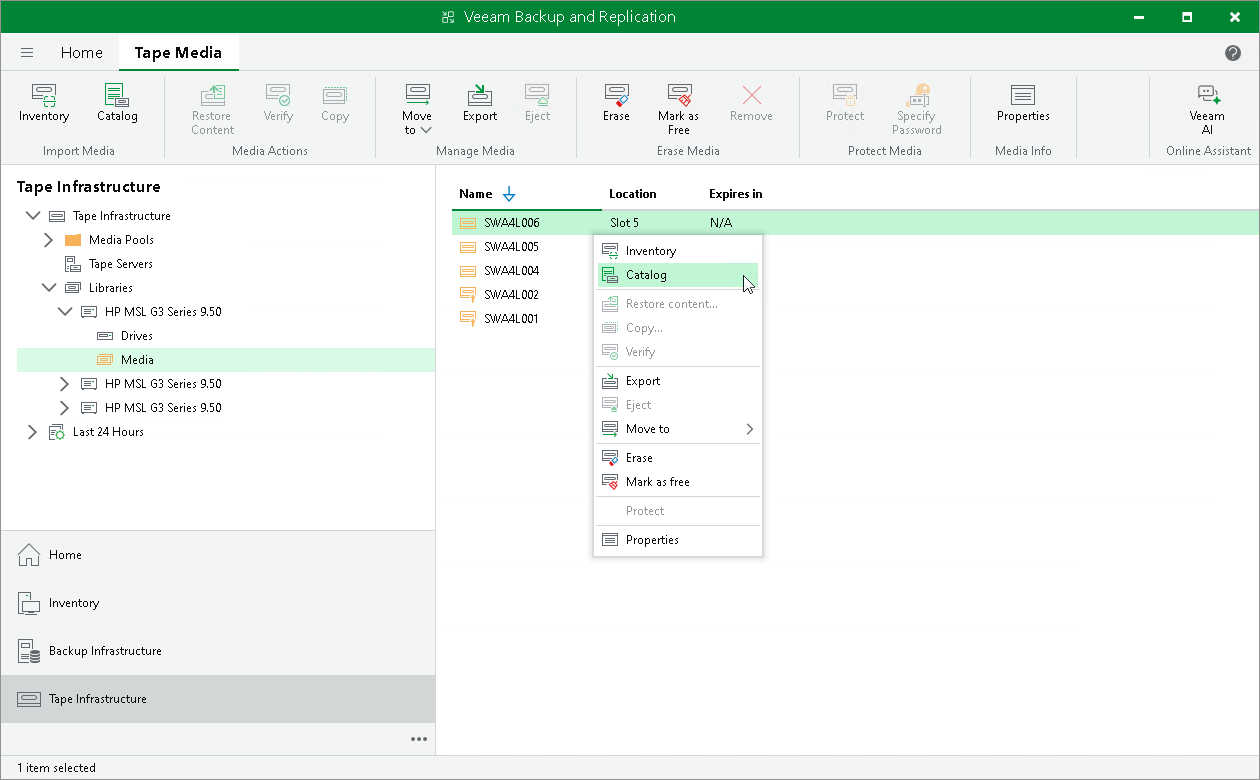Cataloging Tapes User Guide for Microsoft HyperV