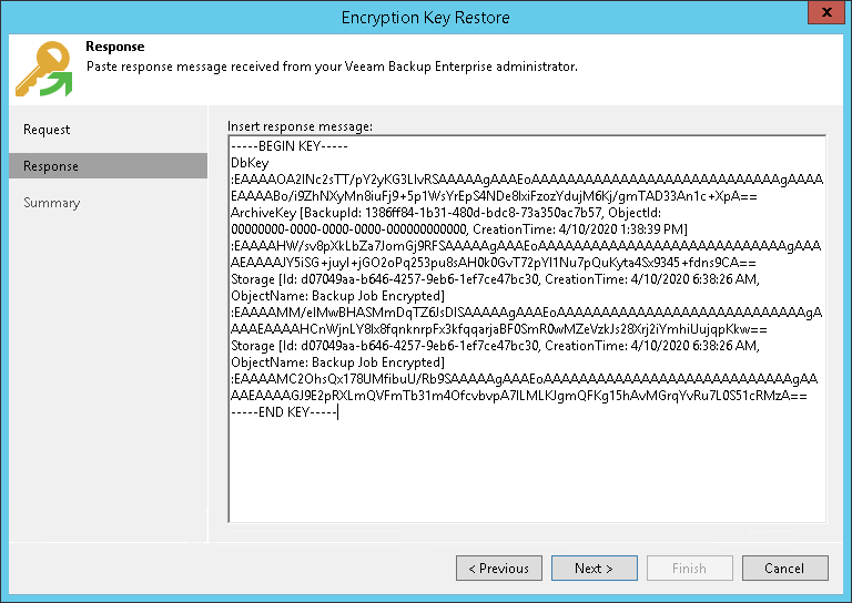 Step 3. Complete Key Restore Process User Guide for Microsoft HyperV