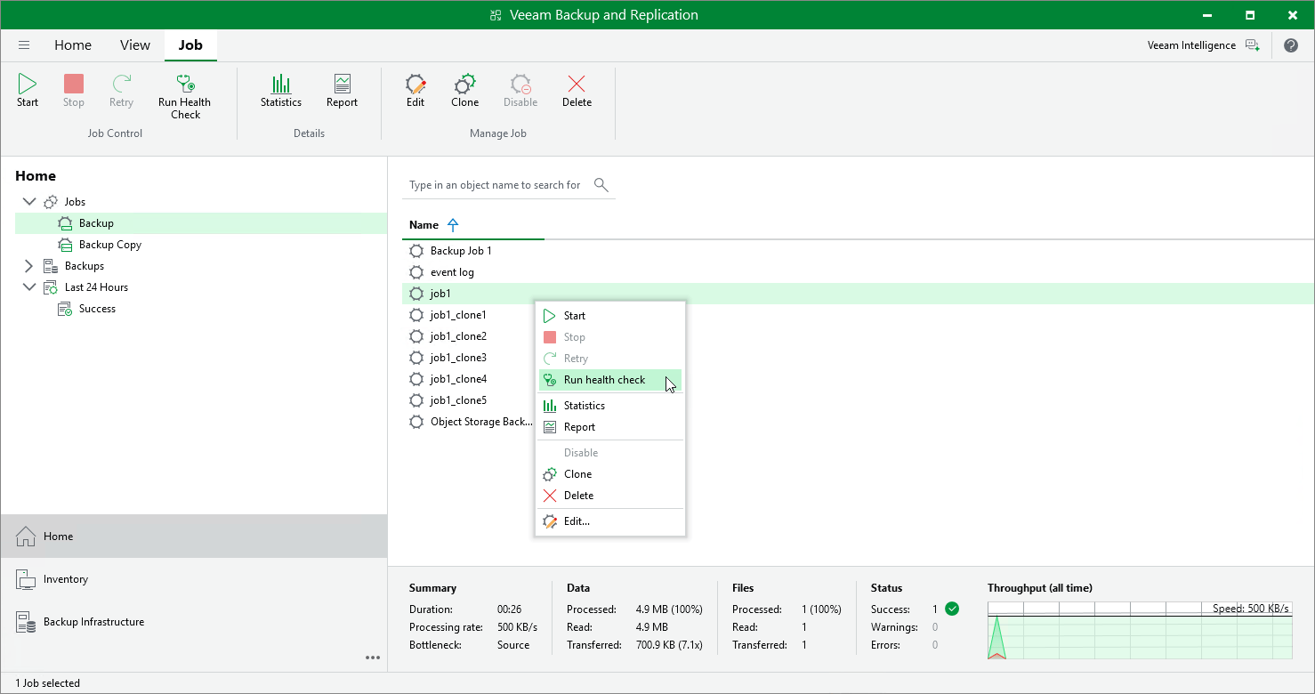 Performing Health Check and Repair for File Share Backup Files User