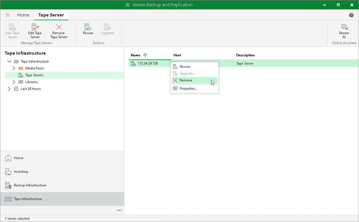 Removing Tape Servers User Guide for Microsoft HyperV