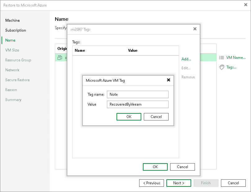 Step 3. Specify Names and Tags User Guide for VMware vSphere