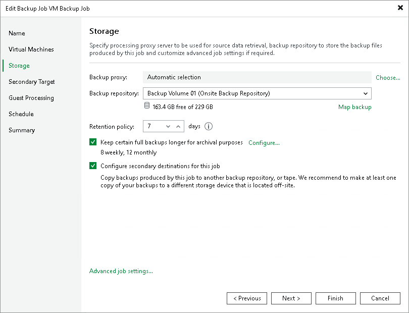 Linking Backup Jobs to Backup to Tape Jobs User Guide for VMware vSphere