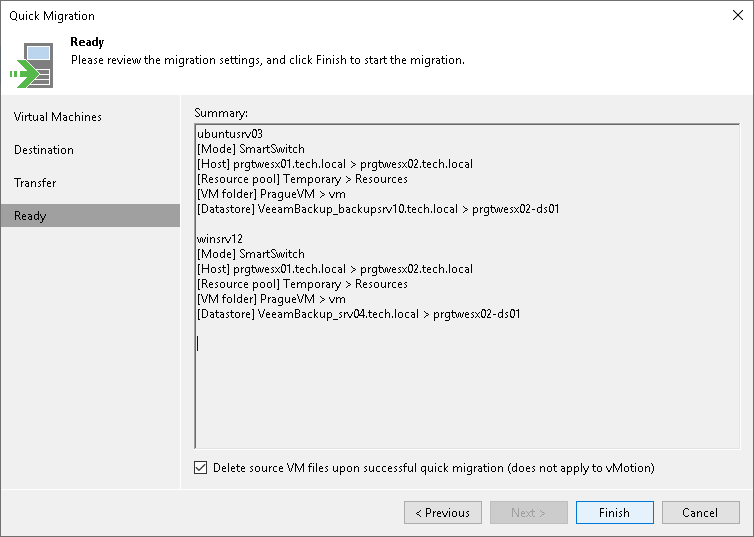 Step 5. Finish Working with Wizard - User Guide for VMware vSphere