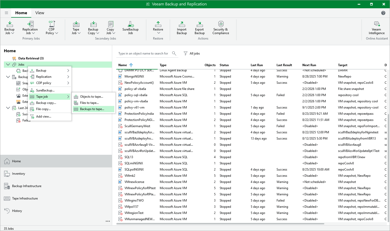Copying Backups to Tapes Veeam Backup for Microsoft Azure Guide