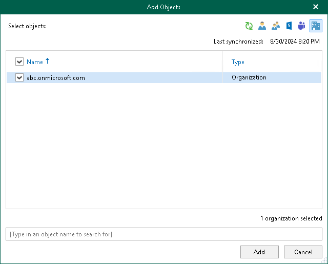 Configuring Organization Backup Veeam Backup for Microsoft 365 Guide