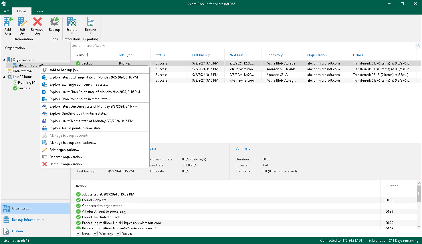 Exploring Single Organization Veeam Backup for Microsoft 365 Guide