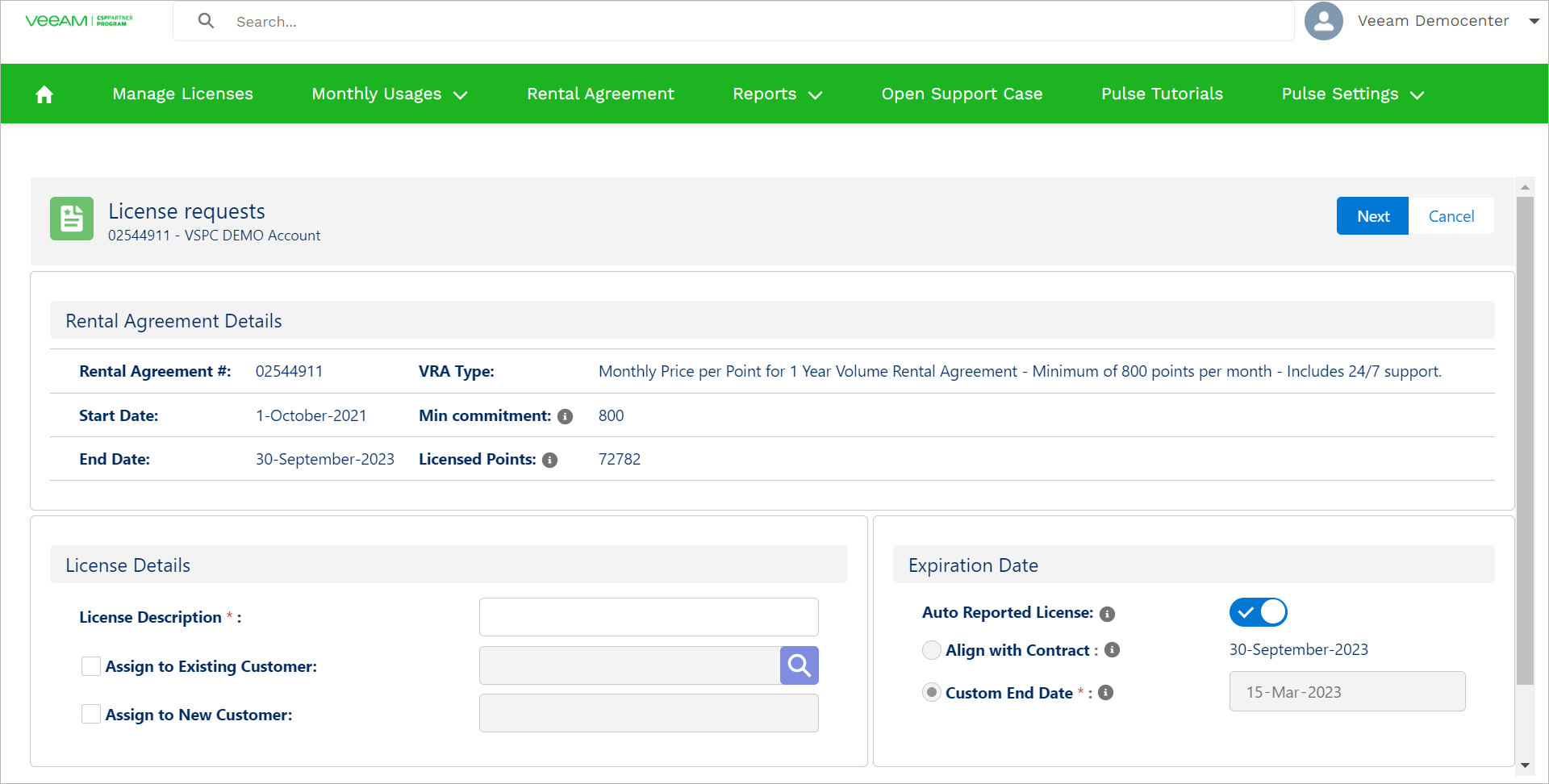 Automatic License Reporting Veeam Rental Licensing and Usage Reporting