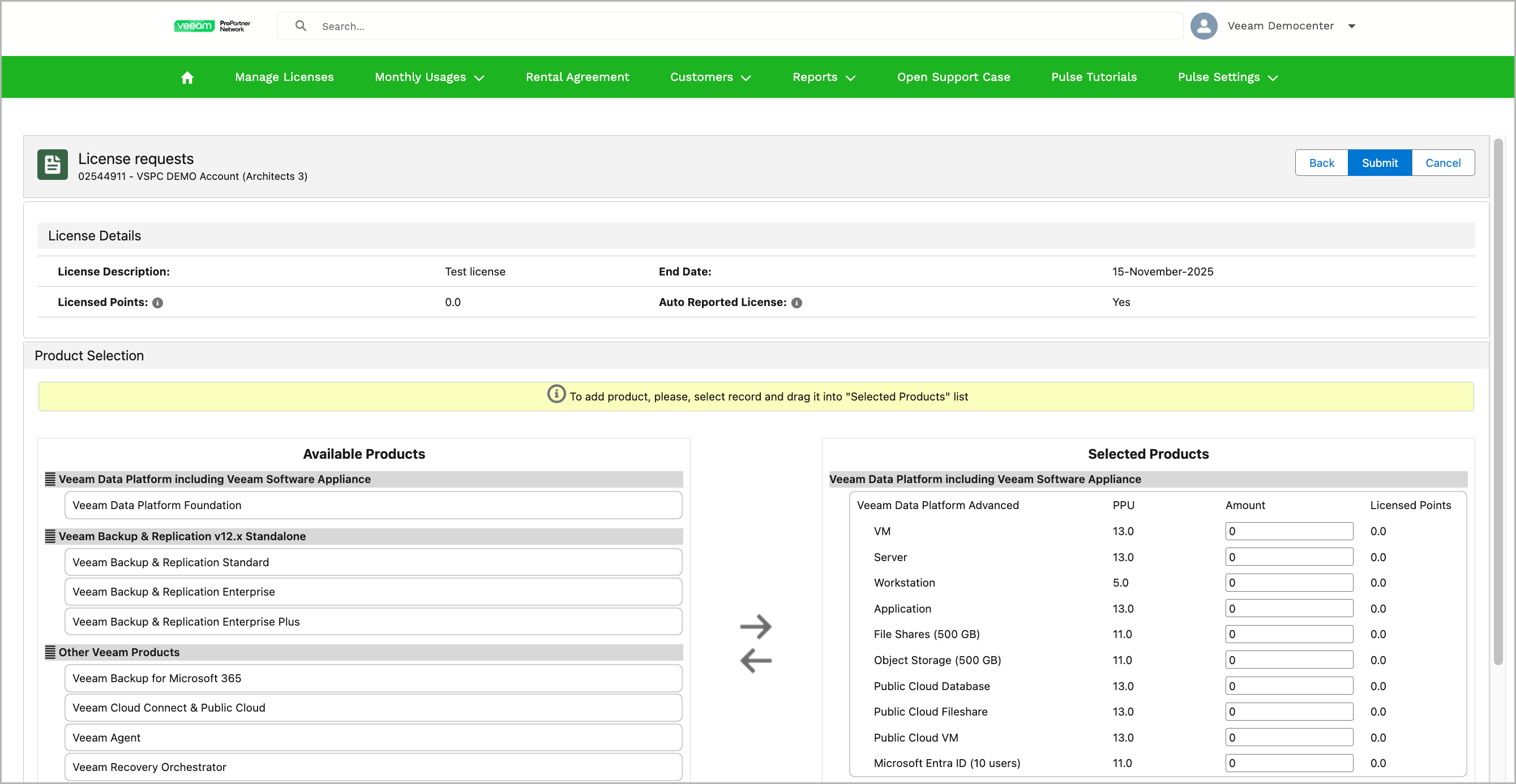Using VCSP Pulse Veeam Rental Licensing and Usage Reporting
