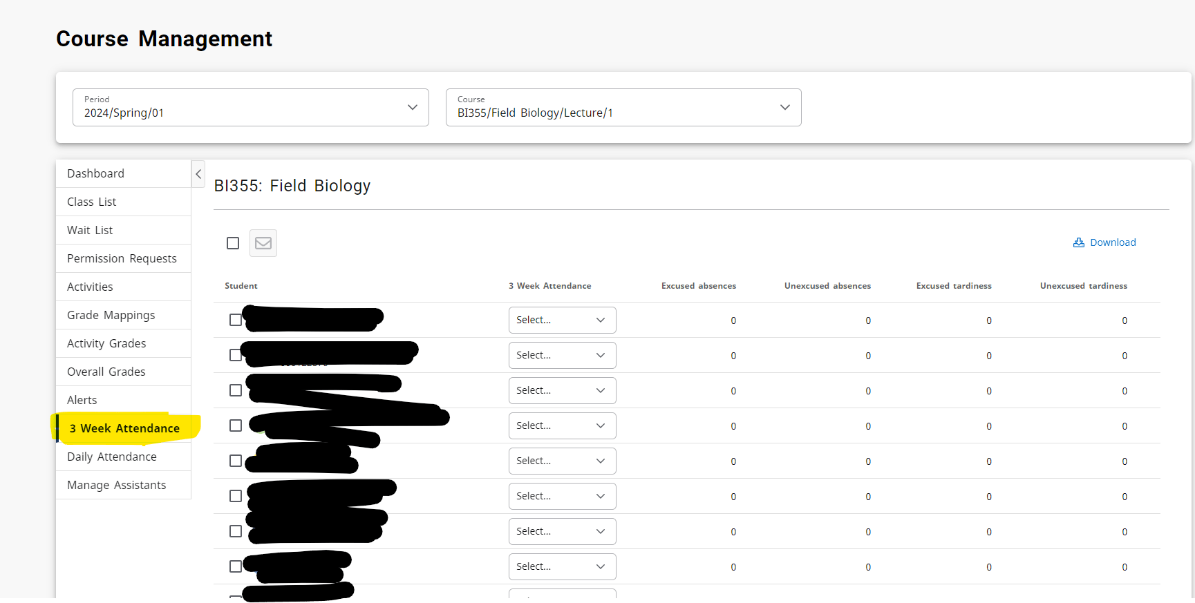 Submit 3 Week Attendance Arcadia University