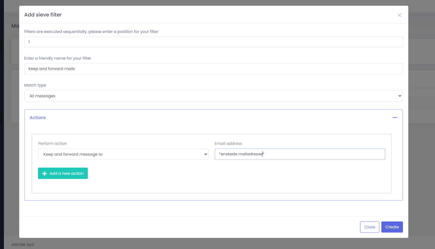 Videresendelse af mails fra min webmail