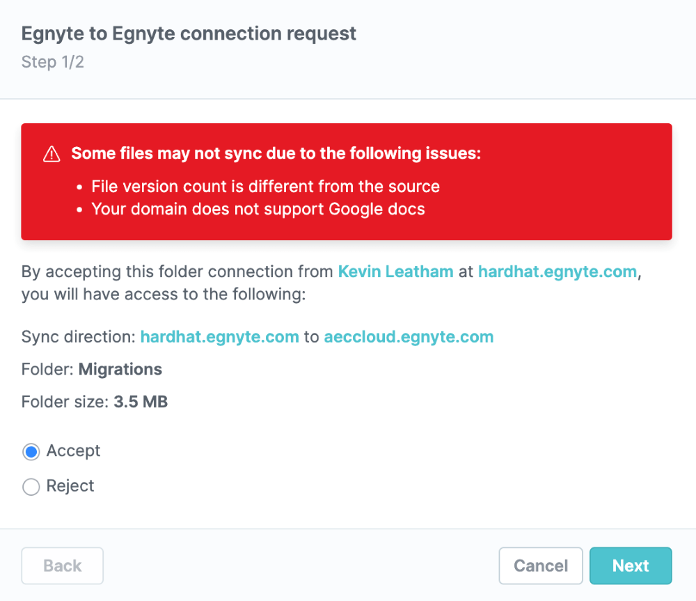 Egnyte to Egnyte Connector Egnyte