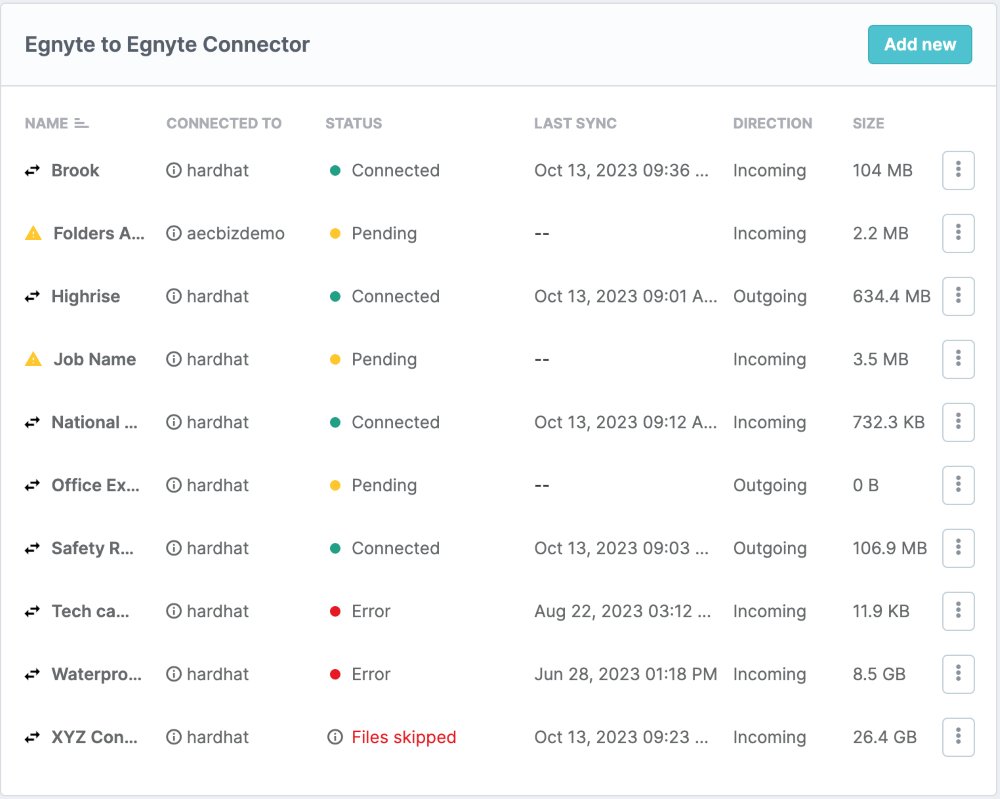 Egnyte to Egnyte Connector Egnyte