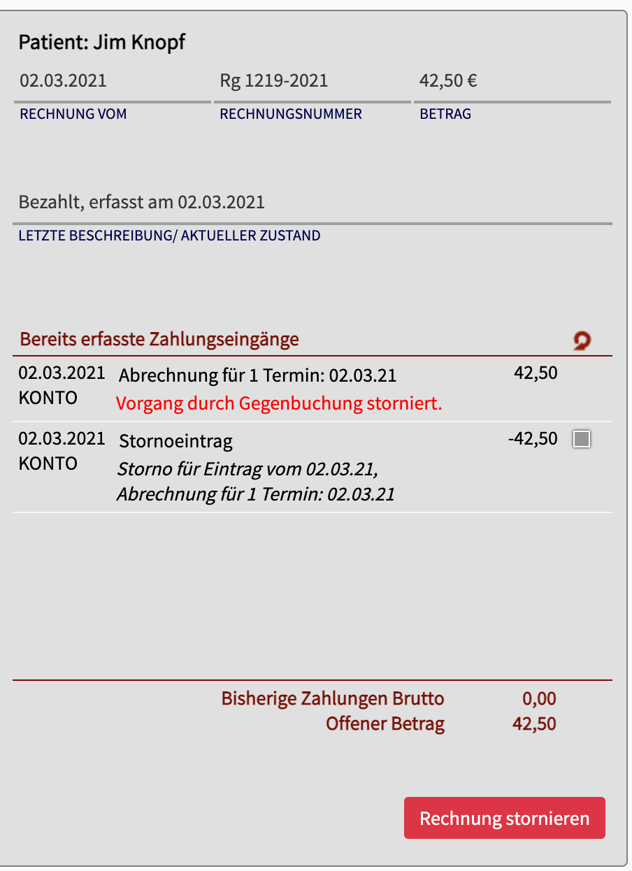 Rechnung stornieren Lemniscus Helpdesk