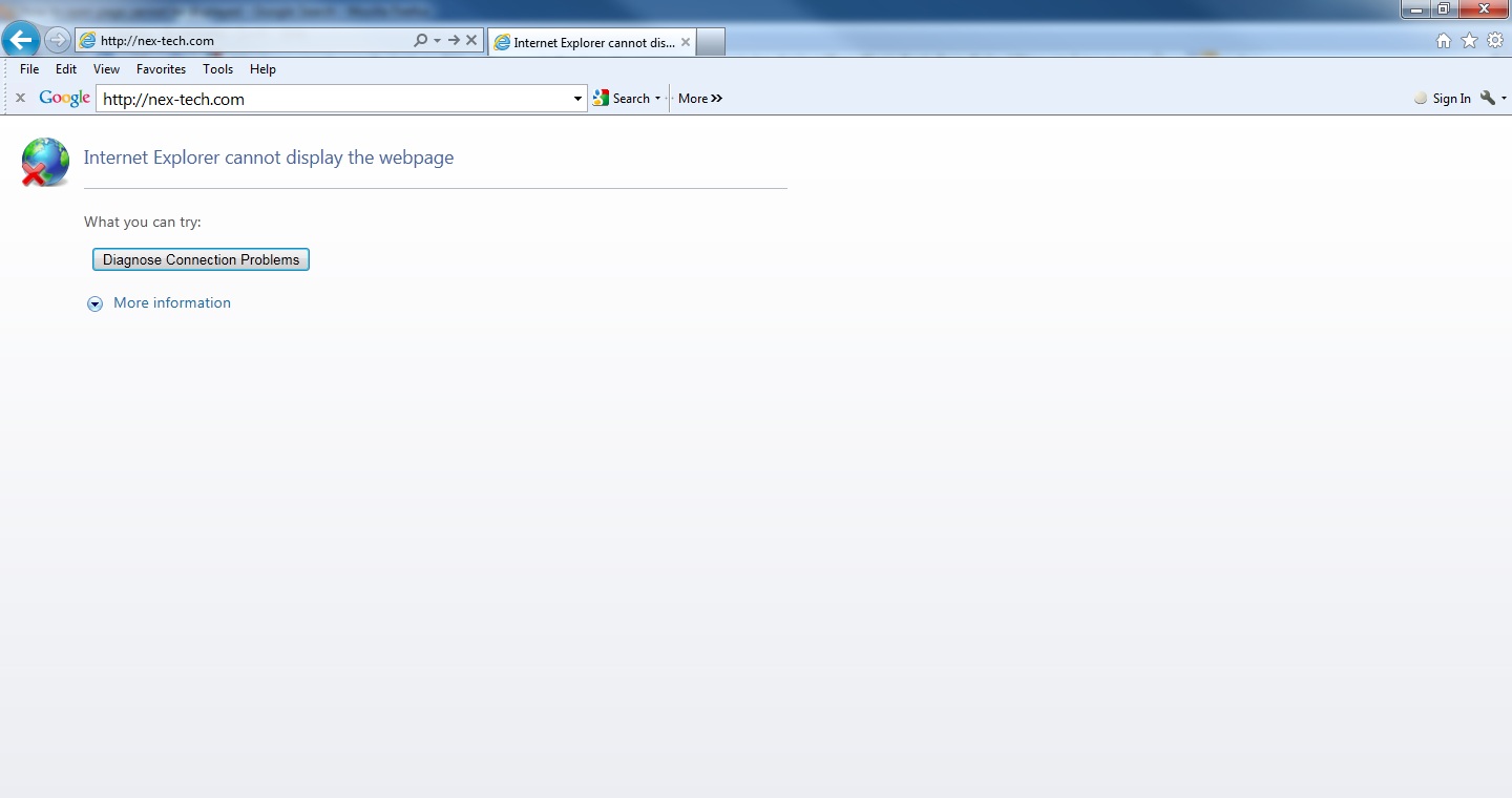 Page Cannot Be Displayed Error