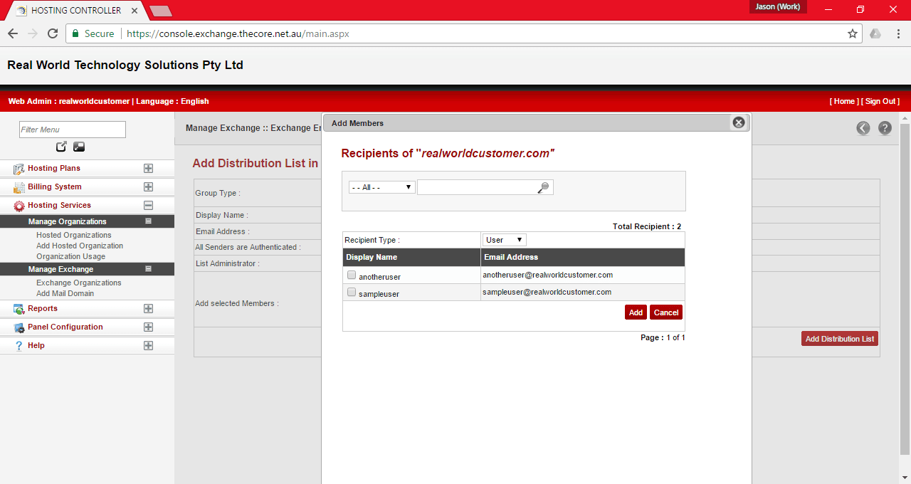 Distribution Lists Creating a new distribution list Real World