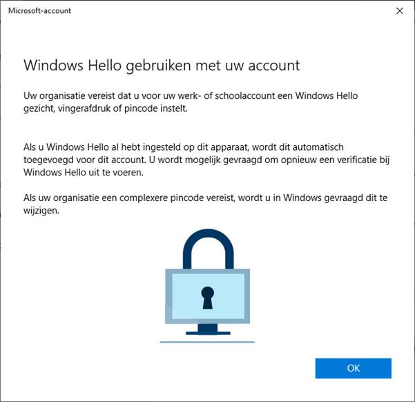 Scholengroep 26 Knowledge Base Windows Hello activeren met pincode