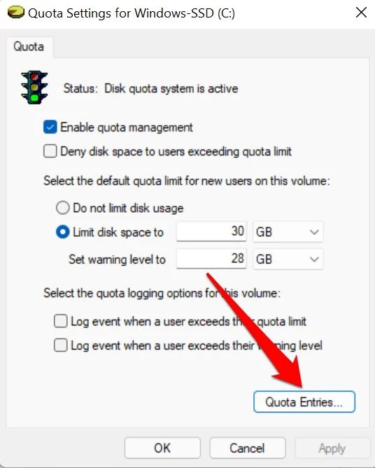 How to Set Disk Quotas for Users in Windows 11