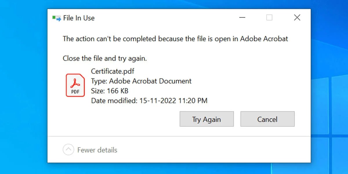 How to Fix the “The action cannot be completed because the file is open