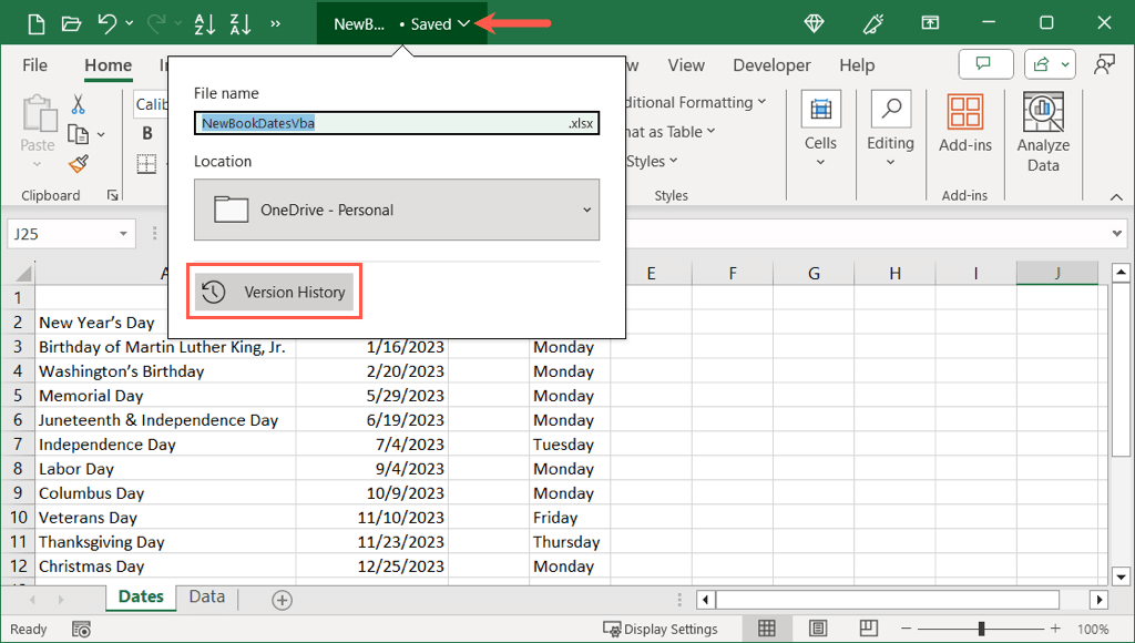 How to View Excel Files Version History (And Restore Previous Versions)