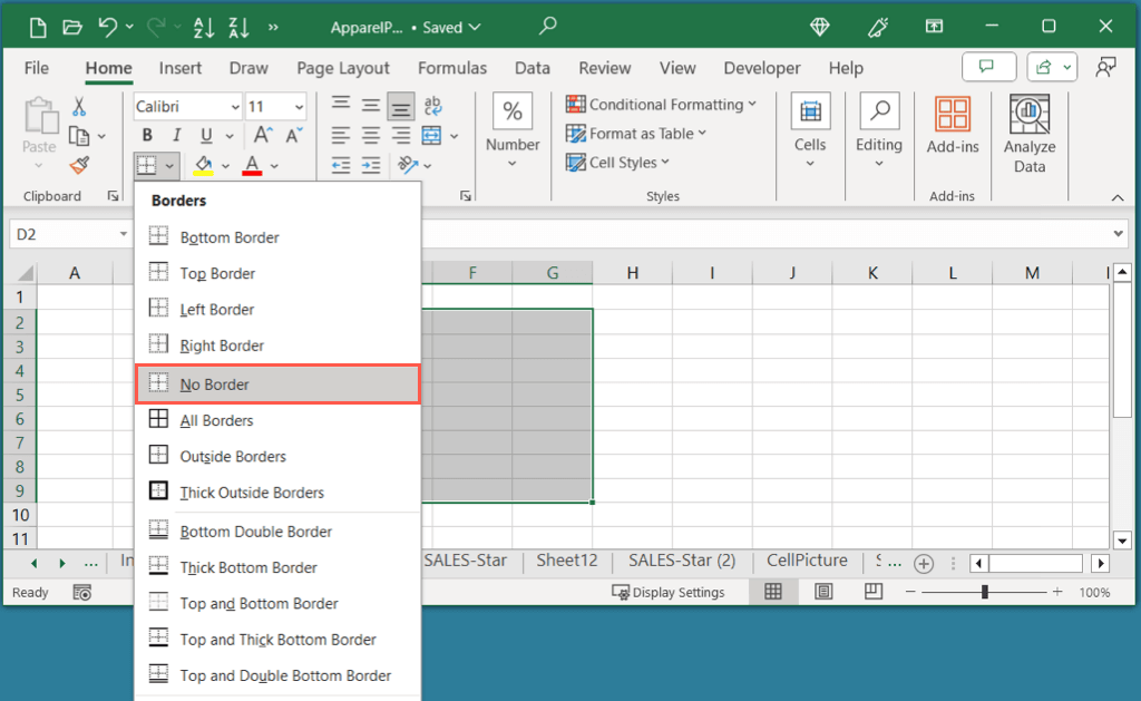 How to Add and Customize Borders in Microsoft Excel