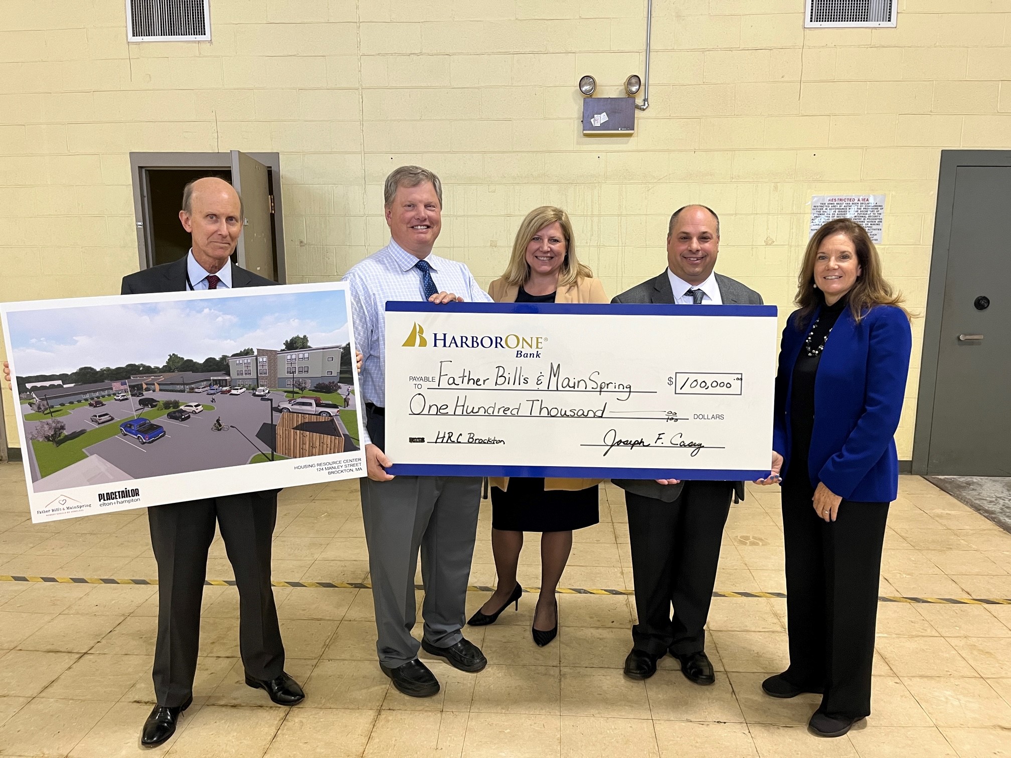 HarborOne Bank Donates 100,000 To Father Bill’s Brockton Housing