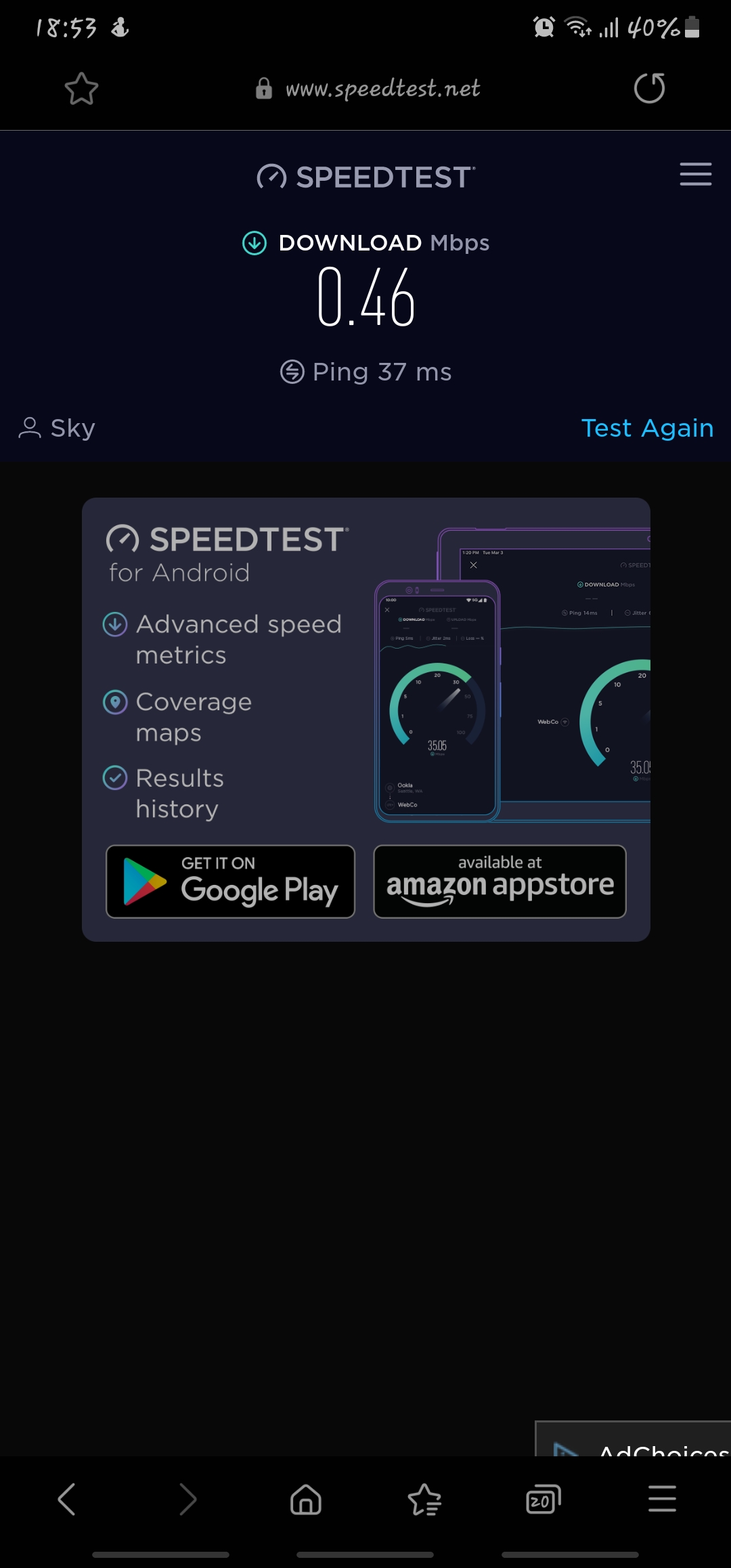 Slow broadband Sky Community