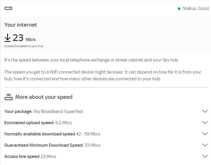 Answered Broadband Speed Below Minimum Guaranteed Speed Sky Community