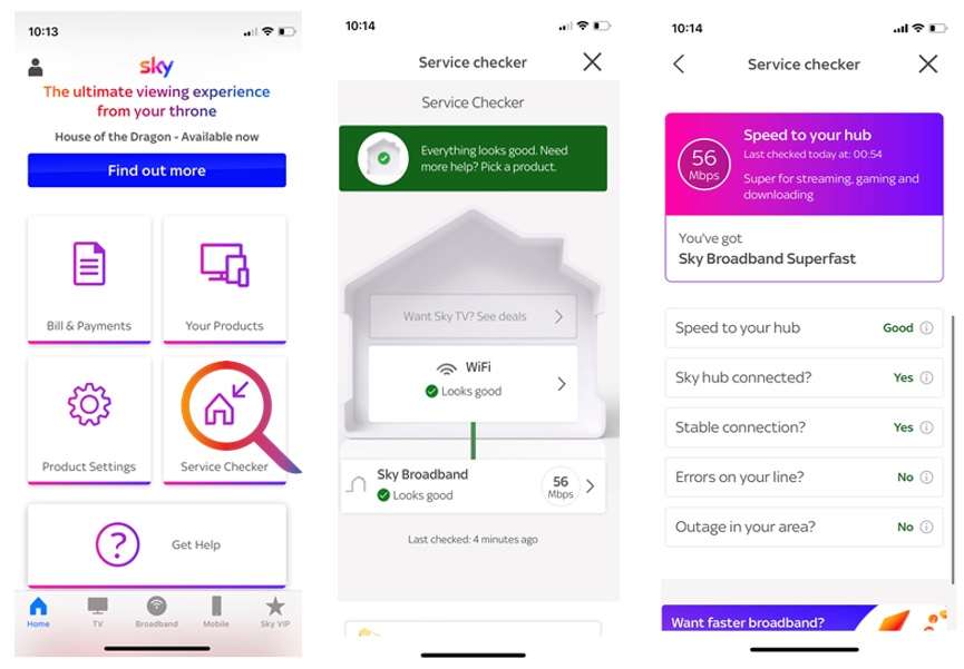 Sky Broadband Line Test Connection Wifi