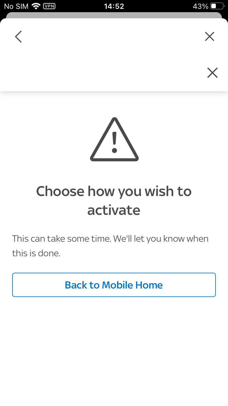 Sim activation on moving from Vodafone Sky Community