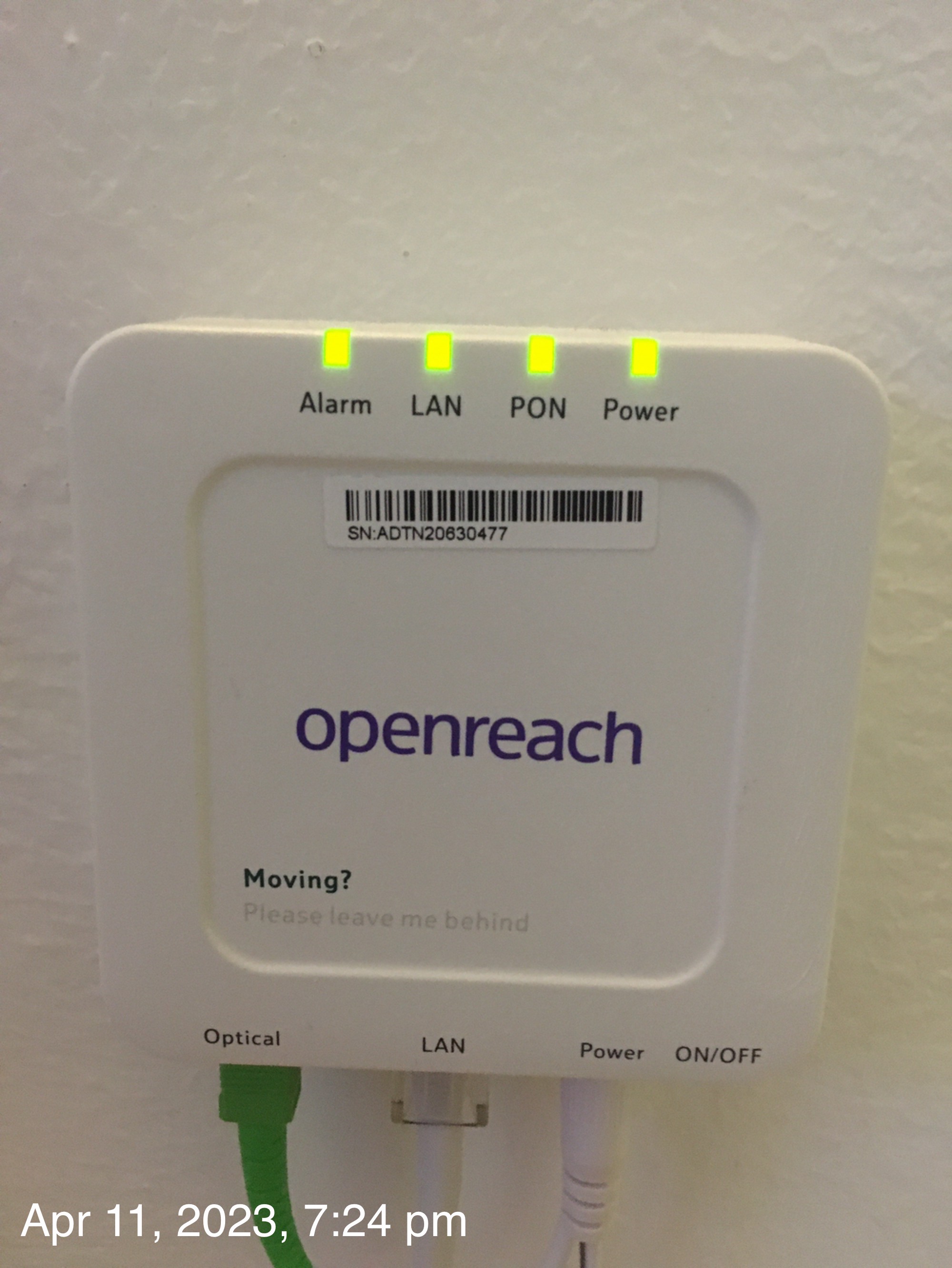 ONT Box Alarm Light | Sky Community