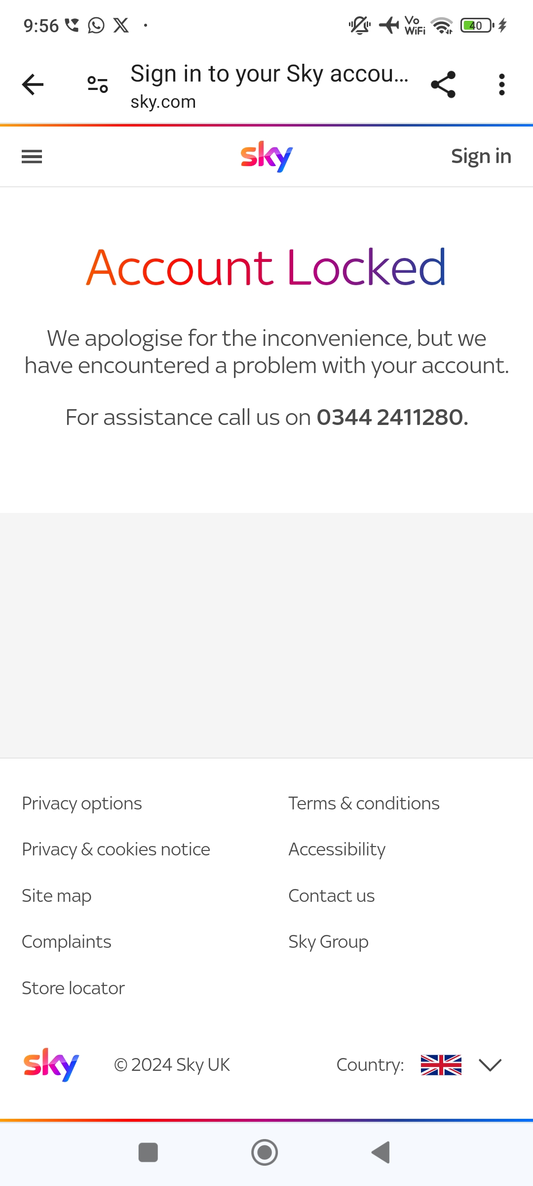 Answered Sky email error "Account is Locked" Page 2 Sky Community