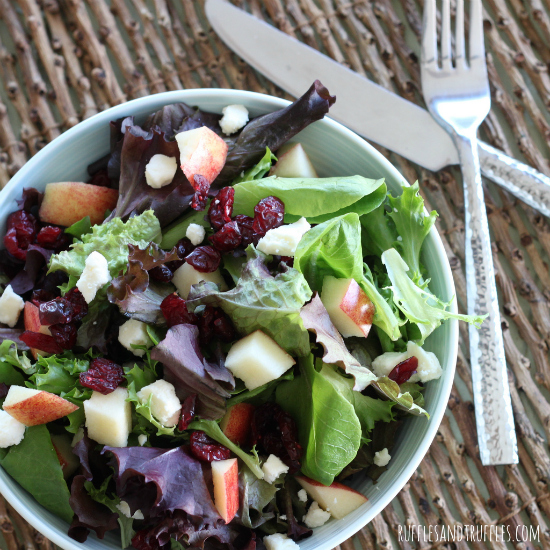 Spring Mix Salad with Apples, Cranberries, and Feta
