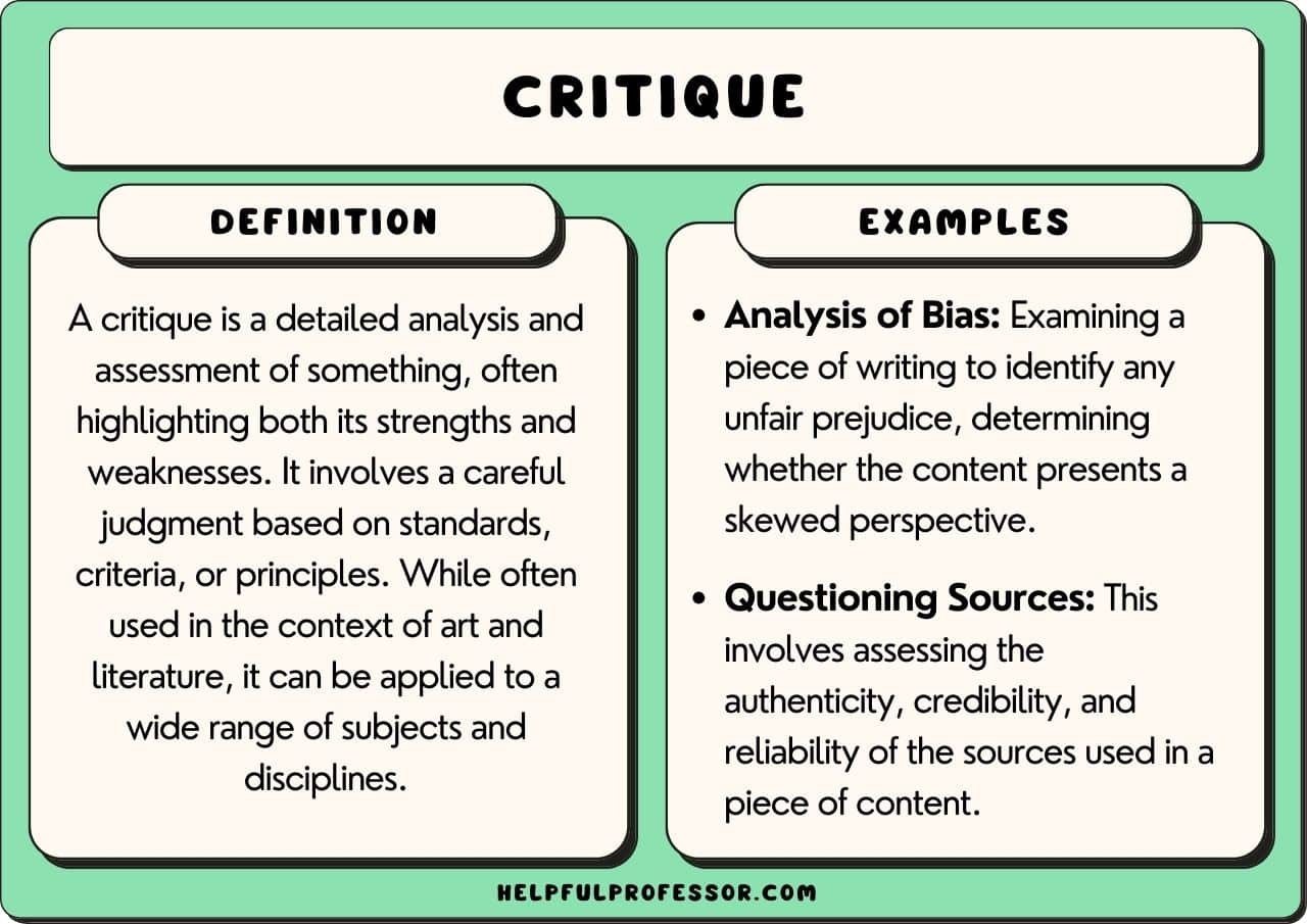 Examples Of Criticism