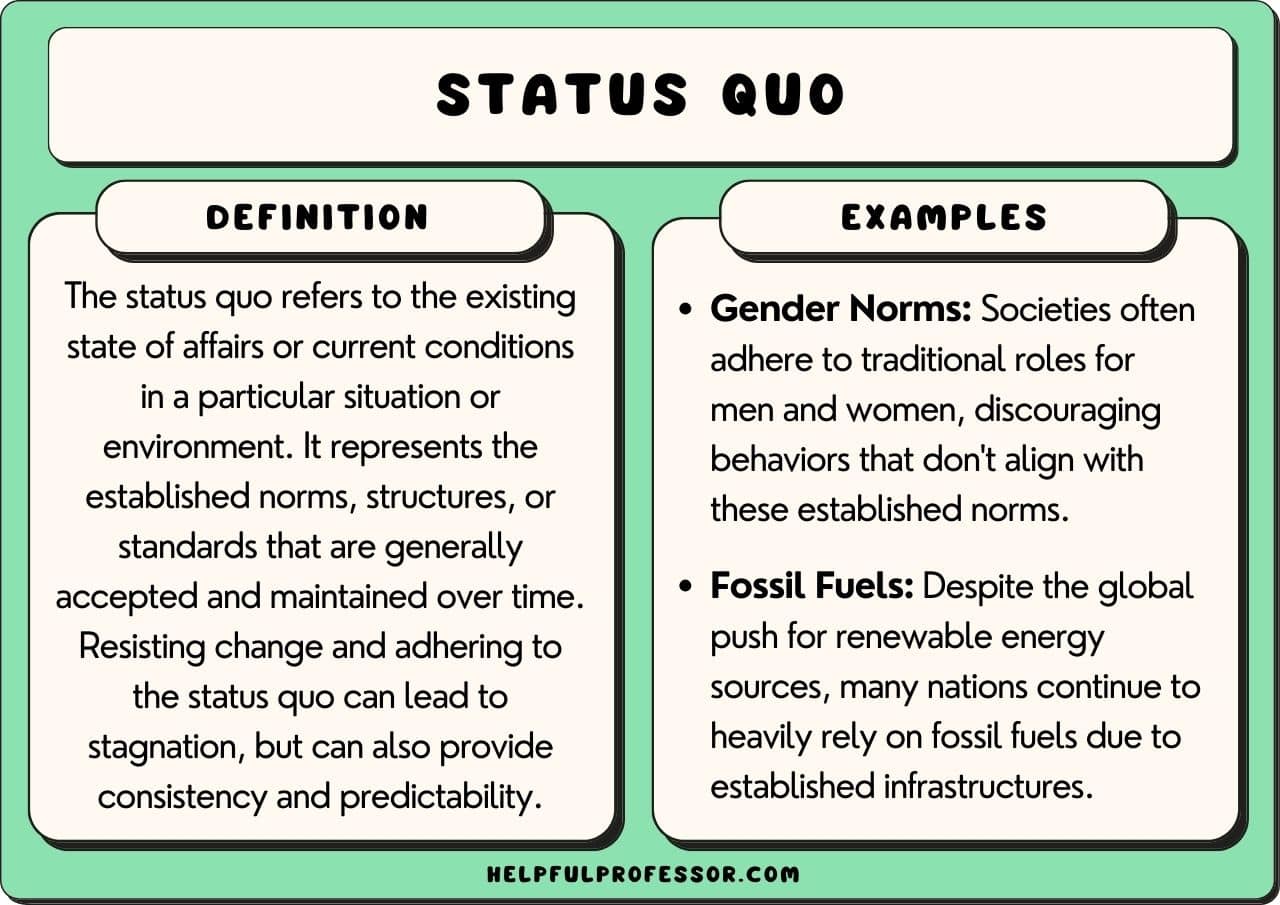 What Does Change The Status Quo Mean at Gloria Shaver blog