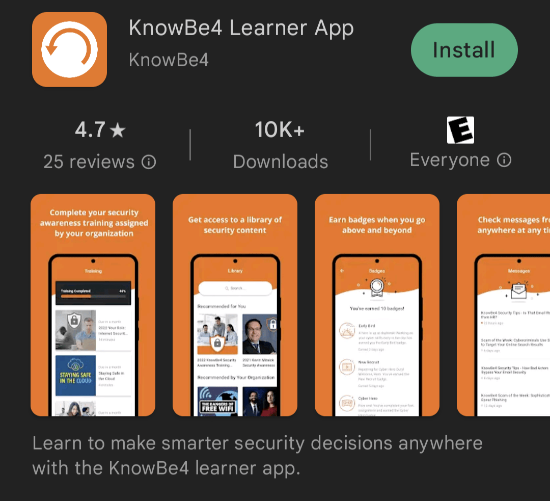Learner Support KnowBe4 Learner App Knowledge Base