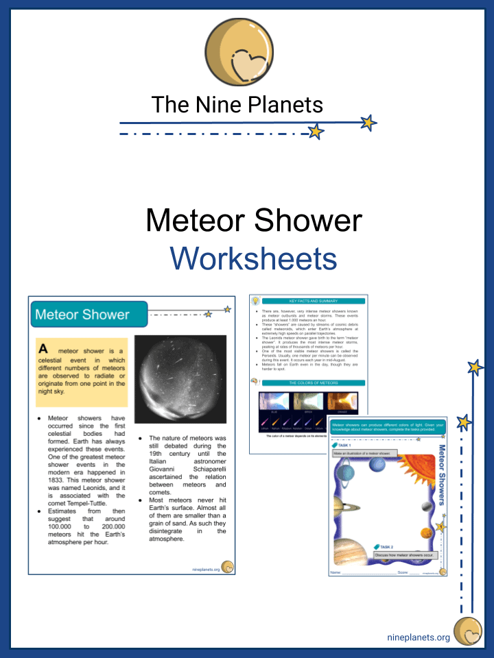 Asteroids Meteorites Comets Worksheets
