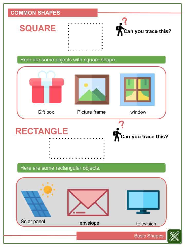 Basic Shapes Kindergarten Math Worksheets CommonCore