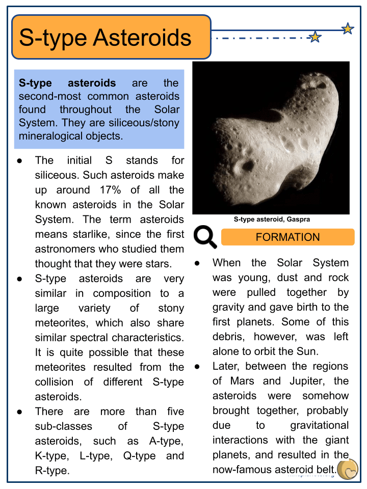Stype Asteroids Worksheet Facts, Location & Formation