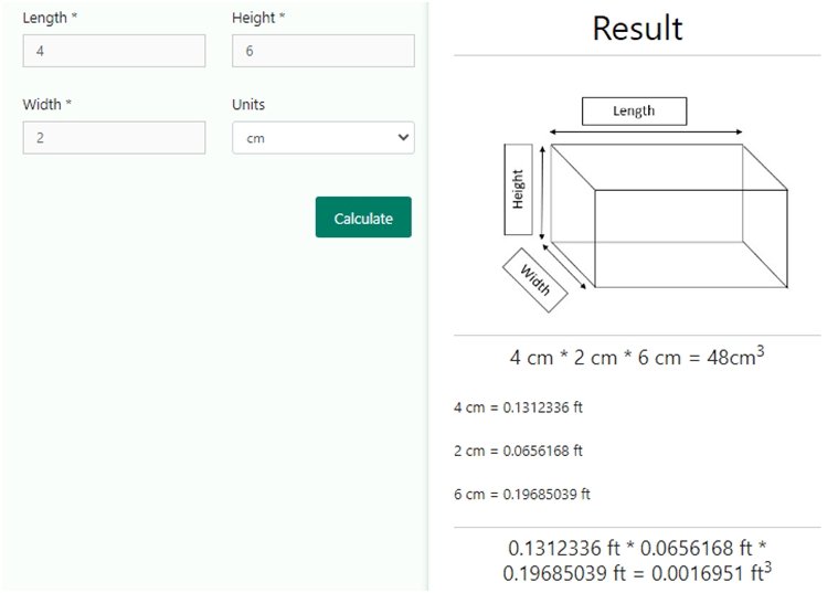 Cubic Feet Calculator Inches, yards, mm, cm, metres or feet