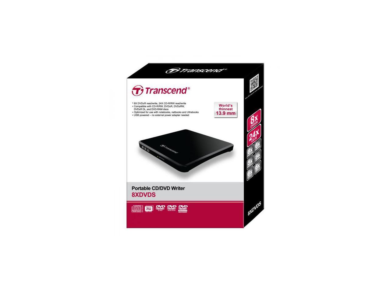 Transcend 8K Extra Slim Portable DVD Writer Optical Drive Help Tech