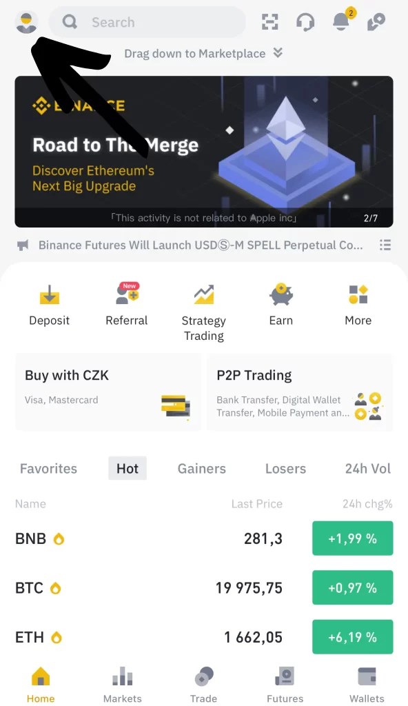 How to enable Binance Dark Mode on every device.