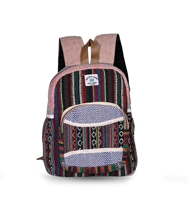 Multi colour Natural Handmade Hemp Backpack HEM Crafts
